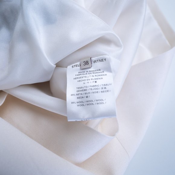 Stella McCartney White Silk Wool Mini Dress Embroidered Hearts - Picture 11 of 16
